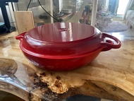 極新 Le Creuset 兩用 雙耳琺瑯鑄鐵鍋及燒烤盤 28cm  漸變紅色
