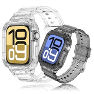 Clear Case + Band For iWatch Series 10 42mm 46mm Jelly Transparent Soft Sport Strap Correa Cover for