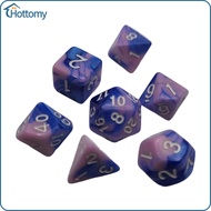 7Pcs Polyhedral Dices Collection D4-d20 Gifts Polyhedron Dice for Family Gathering Role Playing Cafe