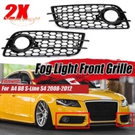 Car Front Bumper Fog Light Mesh Grille Cover for Audi A4 B8 S-Line S4 2008-2012 Fog Lamp Honeycomb Grille Covers Accessories