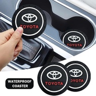 Car Anti Slip Coaster Anti-noise Water Cup Pad Cushion Car Accessories For Toyota Corolla Prius Yaris Hilux CHR Camry Auris Vios