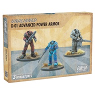 Entertainment: Fallout: Wasteland Warfare - Unaligned: X-01 Power Armor - 3 Figures, Unpainted Minia