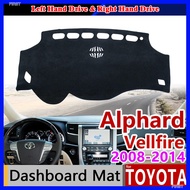 for Toyota Alphard Vellfire 20 AH20 2008~2014 Anti-Slip Mat Dashboard Dash Cover Pad Sunshade Dashmat Protect Carpet Accessories