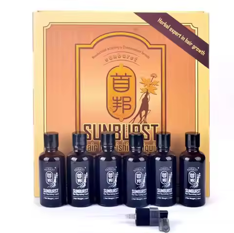 Free shipping Arabic and English Original Real Result Sunburst Hair Growth Nourishing Liquid 6 Bottl