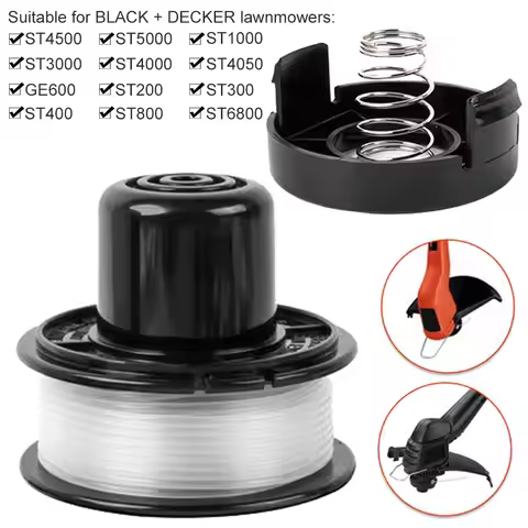 Replacement Spool with Cap Spring Replacement Weed Eater Spool for Black and Decker ST4500 ST5000 GE