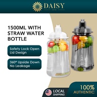 1500ML Water Bottle with Straw 1500ML Botol Air dengan Straw 大型带吸管水瓶