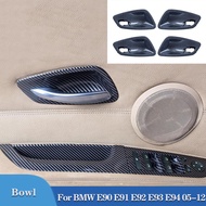 For BMW 3 Series E90 E91 E92 E93 E94 Carbon Fiber Car Interior Door Handle Bowl Replacement Cover 4PCS Accessories 2005-