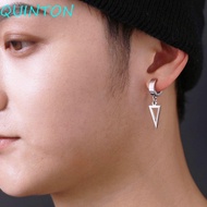 QUINTON Cross Clip Earring Geometric Punk Fake Piercing Stainless Steel Male Drop Earring Non-Pierci