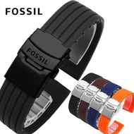 FOSSIL FOSSIL Silicone Strap Men Suitable FS5237 FS5132 FS5241 Original 22mm Waterproof Sweatproof B