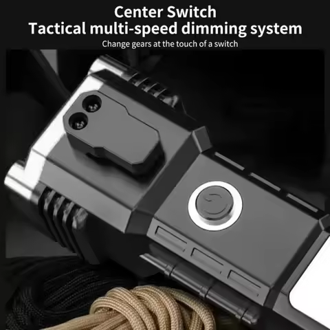 Tactical Flashlight 10000 Lumens - Telescopic Self Defense Baton with Stun Gun & USB-C Fast Charging