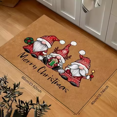 2pcs Merry Christmas Gnome Welcome Doormat,Festive Santa,Gnome Design, for home,Ultra Absorbent,Soft