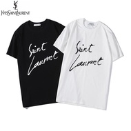 YSL fashionable and versatile slim letter printed men s t-shirt ins summer thin round neck pullover short-sleeved top