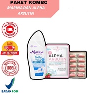 Whitening Mix Package / Extra Glowing HBL Marina + AHA Body Booster Serum + Alpha Arbutin Capsule