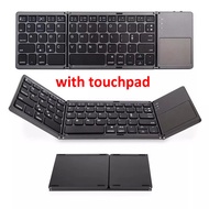 New Portable Mini Three Folding Bluetooth Keyboard Wireless Foldable Touchpad Keypad for IOS Android