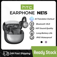 HTC NE15 AI Translator Earbud Wireless Bluetooth Earphone 134 Languages Translation HiFi Sound 48H B