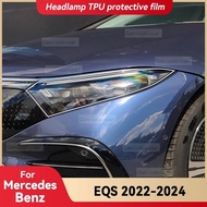 For Mercedes Benz EQS 2022 2023 2024 Car Headlight Transparent TPU Protective Film Front Light Tint 