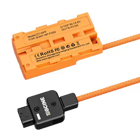 ZGCINE D-Tap to NPF Coiled Dummy Battery Cable USB-C PD for Sony NP-F550/770/570 NP-F970 Atomos Ninj