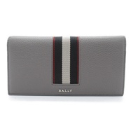 BALLY 雙折長皮夾 雙折長皮夾 6306282 皮革灰色深色礦物全新男式