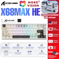 ATTACK SHARK X68MAX HE Rapid Trigger Aluminum Keyboard Magnetic Switch Wired 8KHz Polling Rate Adjus