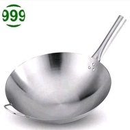 Wok Frying Pan Size 30-40cm Thick Stainless Steel Handle