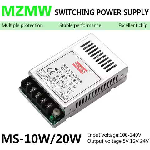 10W 20W Switching Power Supply 5V 12V 24V Mini Size AC To DC Single Output LED Strip Drive Switch Po
