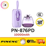 [3C CERTIFIED] Pineng PN 876 PD (10000mAh) Mini Powerbank 22.5W , BUILT-IN CABLE TYPE- C & L