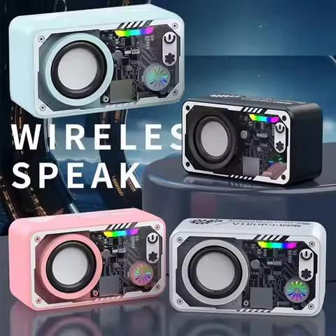 Transparent Mecha V1 Wireless Bluetooth Speaker Sound Light Rhythm Subwoofer TWS Stereo Cyberpunk Mu