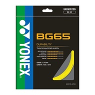 Yonex BG65 0.7mm badminton racket strings in many colors.