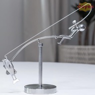CEYOU The Fisherman Balancing Sculpture, Metal Handmade Kinetic Fishing Sculpture, Creative Gift Des