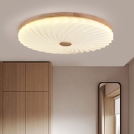 Modern Led Bedroom Ceiling Light Japanese Wooden Round Decoration Ceiling Light for Kitchen Bedroom 