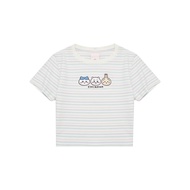 CACO-Jiyi Kawa Stripe Fitted Short T-Female [J2CH011]