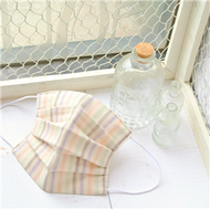日本製可水洗—手作立體口罩9X16.5（直紋／粉紫）【TEMARIYA】 (新品)