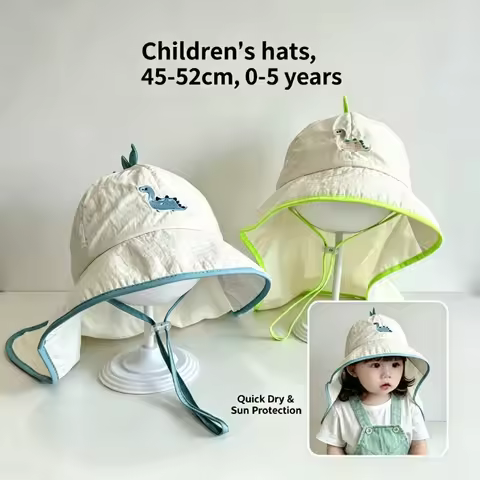 Baby Kids Summer Hat 45-52cm Quick Dry Breathable UV Sun Protection Girls Cap with Neck Flap Large B