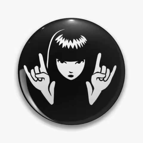 Emily The Strange Rock And Roll Soft Button Pin Women Jewelry Hat Metal Creative Gift Decor Funny Lo