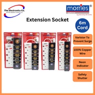 Morries 6 Metres Extension Socket (3 / 4 / 5 / 6 Way)