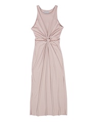 เขียวเทา/นู้ดชมพู 🍷 SLYQ CREED TIE WAIST RIBBED MIDI DRESS เดรสยาวเว้าเอว ผ้าร่องคอตตอนเนื้อหนาพรีเม