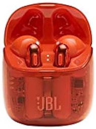 JBL TUNE 225TWS Ghost Edition True Wireless Earbuds Headphone with Pure Bass Sounds and Microphone, 12mm Driver, Orange