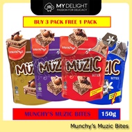 (150g) Munchy's Muzic Bites Wafer Peanut Hazelnut Chocolate Vanilla Nabati Bites Loacker Quadratini 