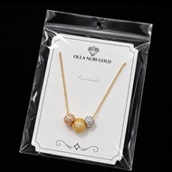 Ball Necklace 3 light gold 15% (2.5 grams)