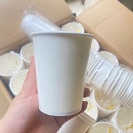Lot of 50 white paper cups 9oz (270ml) 2pe