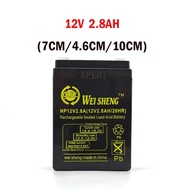 Wei Sheng 12V 2.8AH  Rechargeable Sealed Lead Acid Battery ( 7CM/4.6CM/10CM )