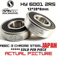 SPINTEC HY 6001 2RS Hybrid Ceramic Japan Rubber Sealed Bearings for Bike Hubs