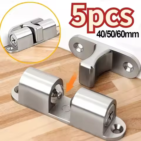 5/1pcs Furniture Door Ball Latch Brass Double Roller Spring Ball Catch Latches Cabinet Closet Door A