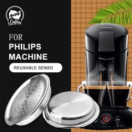 แทมเปอร์โลหะพร้อมตัวกรองแบบแคปซูลกาแฟเหล็กไร้สนิมใช้ซ้ำได้พร้อมตัวกรองเครื่องชงกาแฟ Philips Senseo