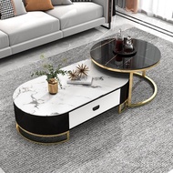 Combination Coffee Table Household Living Room Table Coffee Table Light Modern Round Oval Small Apar