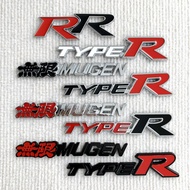 3D Metal Car Front Grille Emblem Type R Logo Decal for Honda CIVIC FD2 FD FA 5 Mugen TypeR Racing Ca