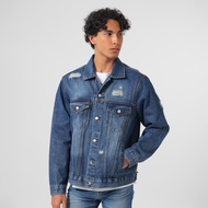 EDWIN JEANS - Jacket Denim Trucker Relaxed Fit Light Blue Distress Jaket Jeans Pria