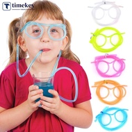 TIMEKEY 1PC Funny Soft Glasses Straw Drinking Tube Kids Birthday Christmas Party Supplies Plastic St
