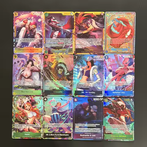 12 Style ONE PIECE OP09-051 SP English Flash Card Ms All Sunday Buggy Crocodile Boa Hancock Nami Col