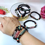 9-eye Dzi stone women's bracelet - T0447